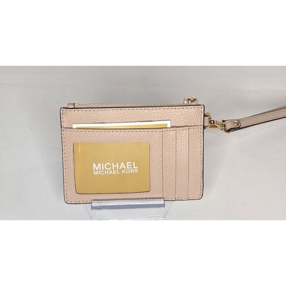 Michael Kors Jet Set Travel Small Leather Coin Pouch Card Case - Soft Pink - Picture 2 of 8